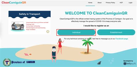How to register to CleanCamiguinQR code .